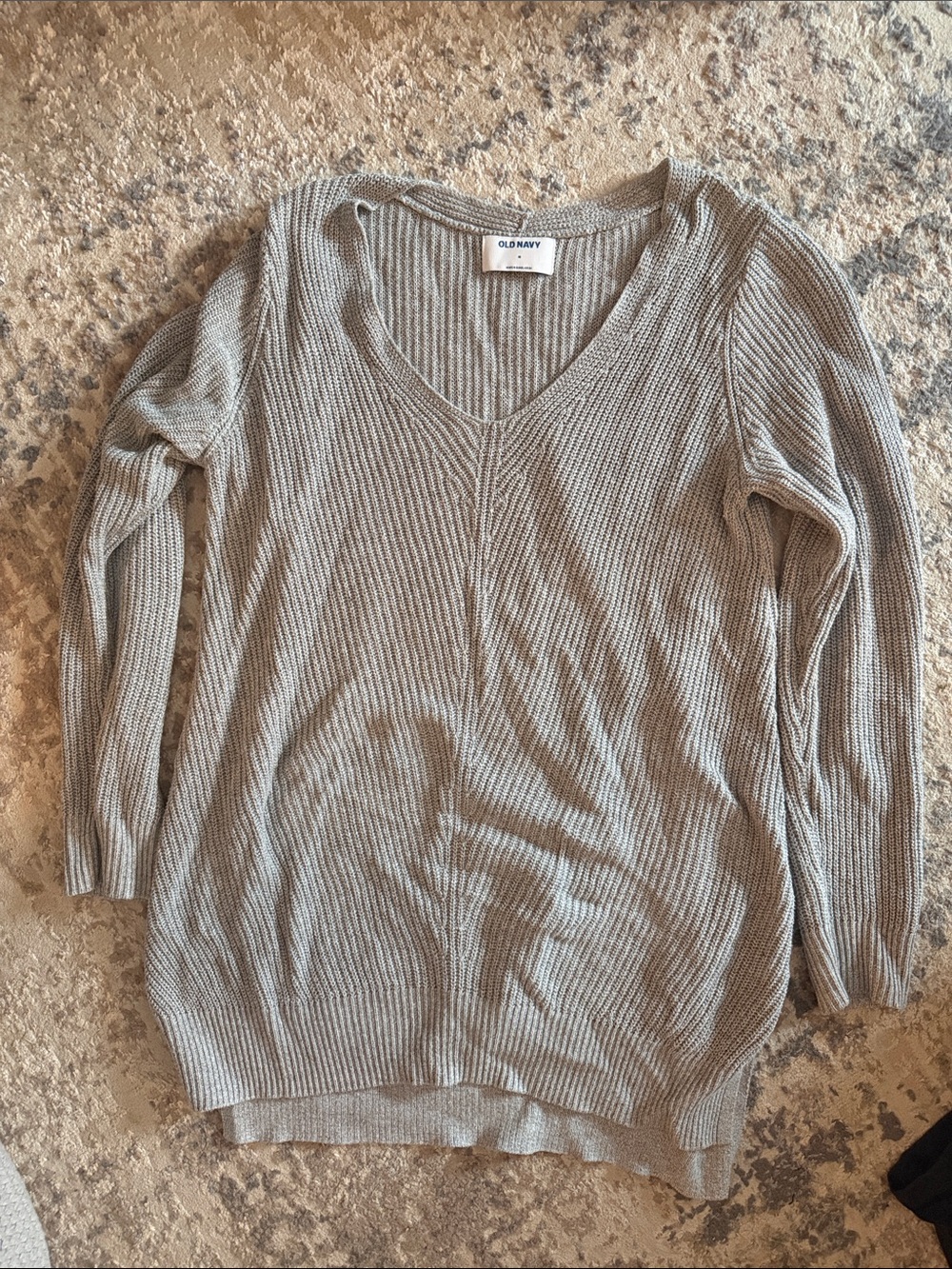 Old Navy Women's V-Neck Ribbed Sweater - Gray